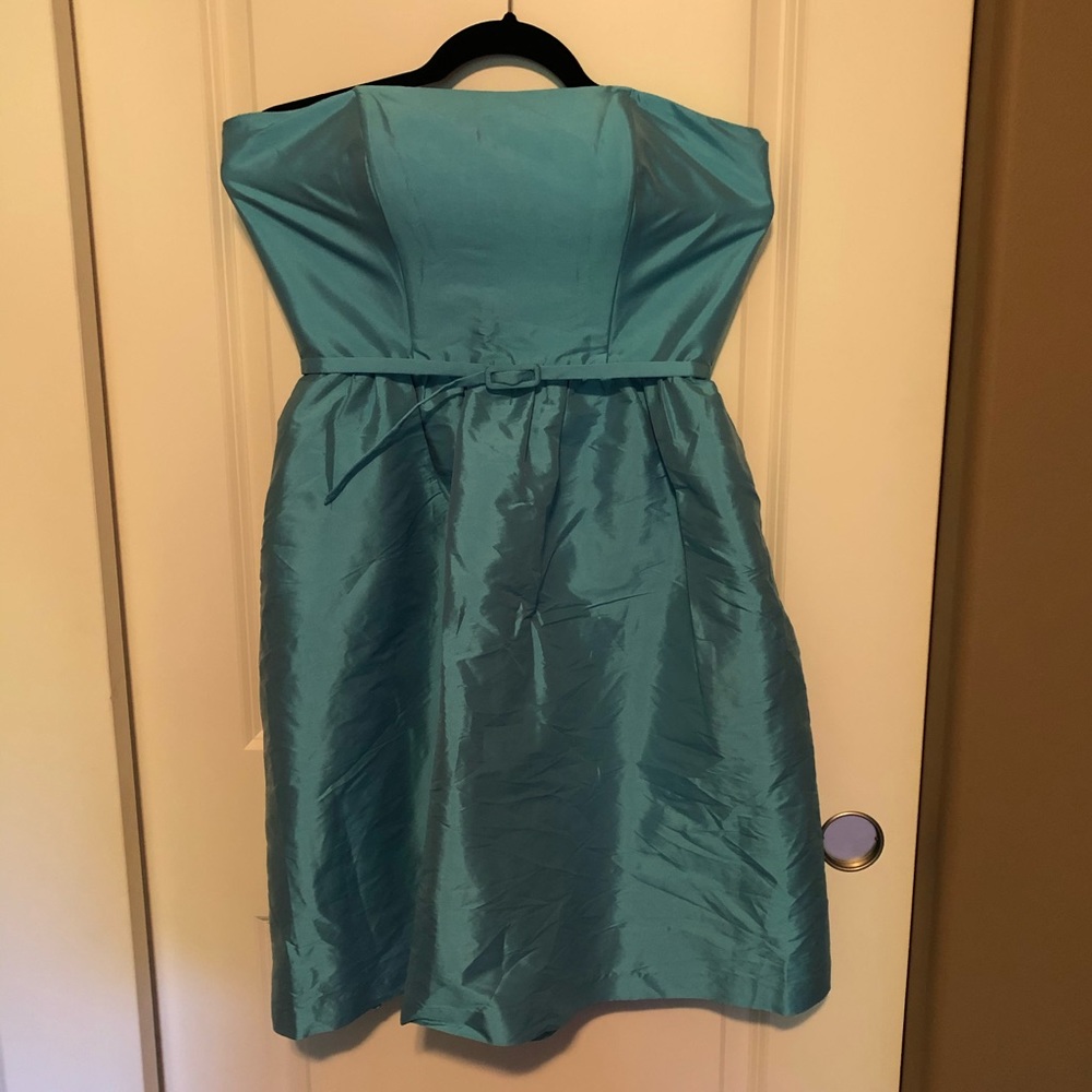 Blue Bridesmaid Dress with waist belt